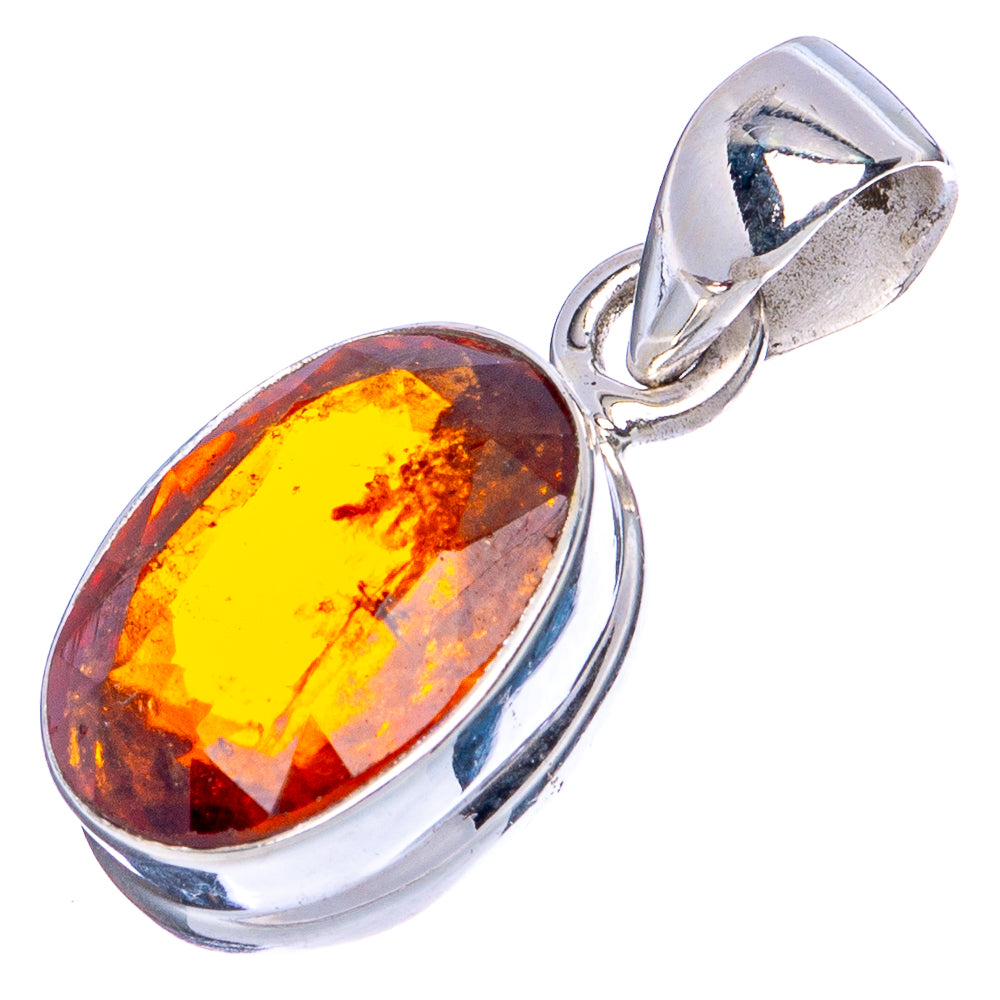 Rare Hessonite Garnet Pendant 1" (.925 Sterling Silver)