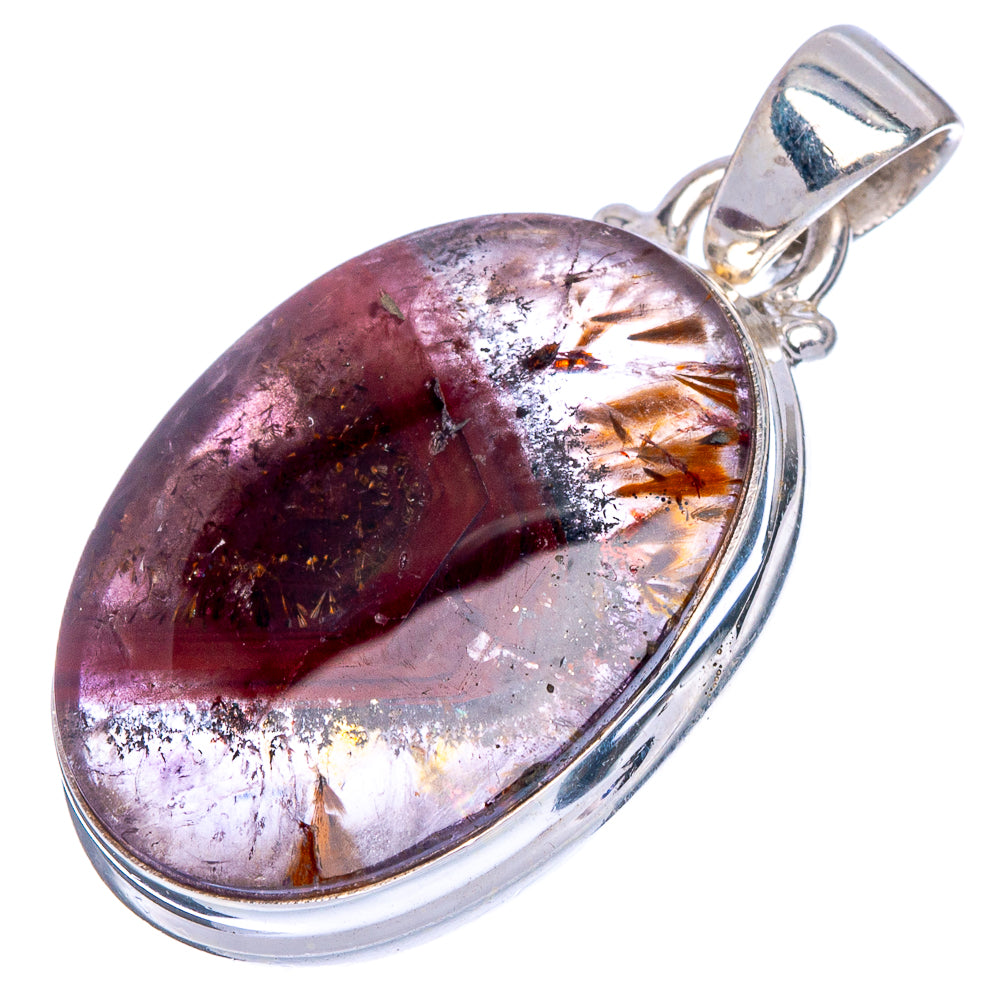 Rare Cacoxenite Amethyst Pendant 1 3/8" (925 Sterling Silver) P40629