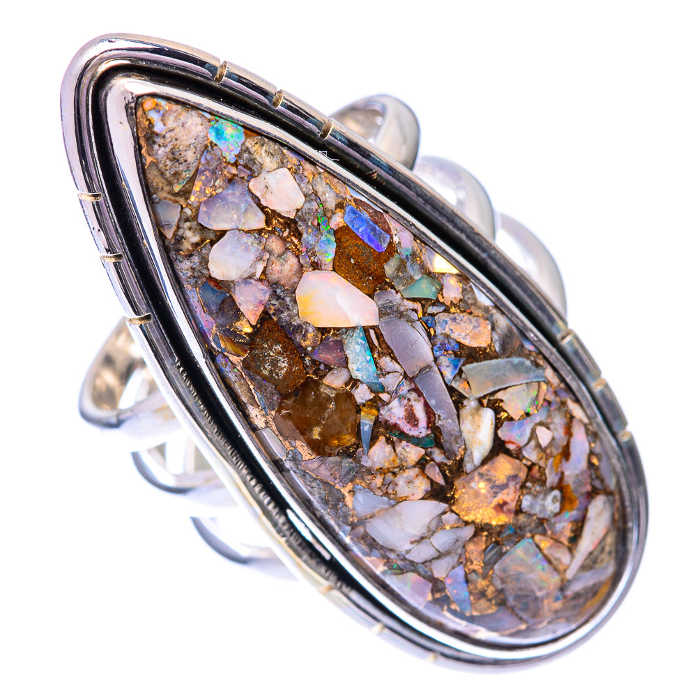 Large Brecciated Ethiopian Opal Ring Size 6.25 (925 Sterling Silver) R140787
