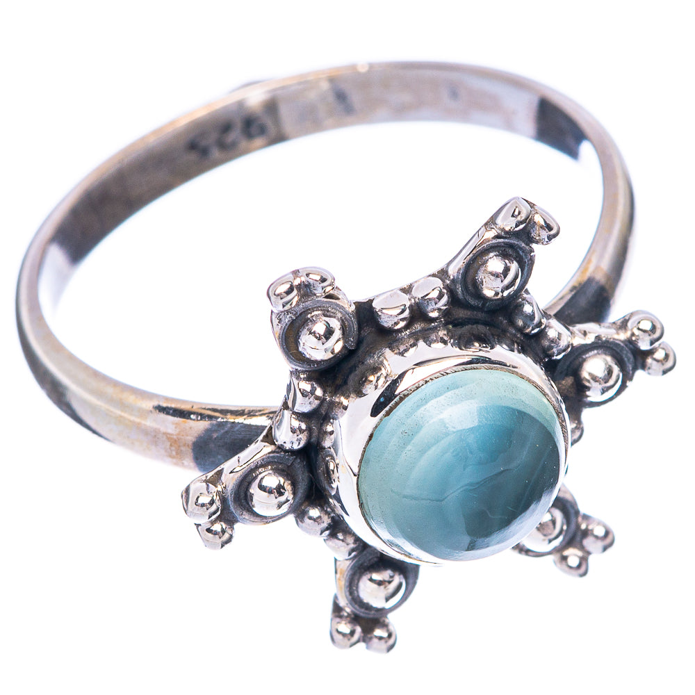 Aquamarine Flower 925 Sterling Silver Ring Size 7.75 (925 Sterling Silver) R5488