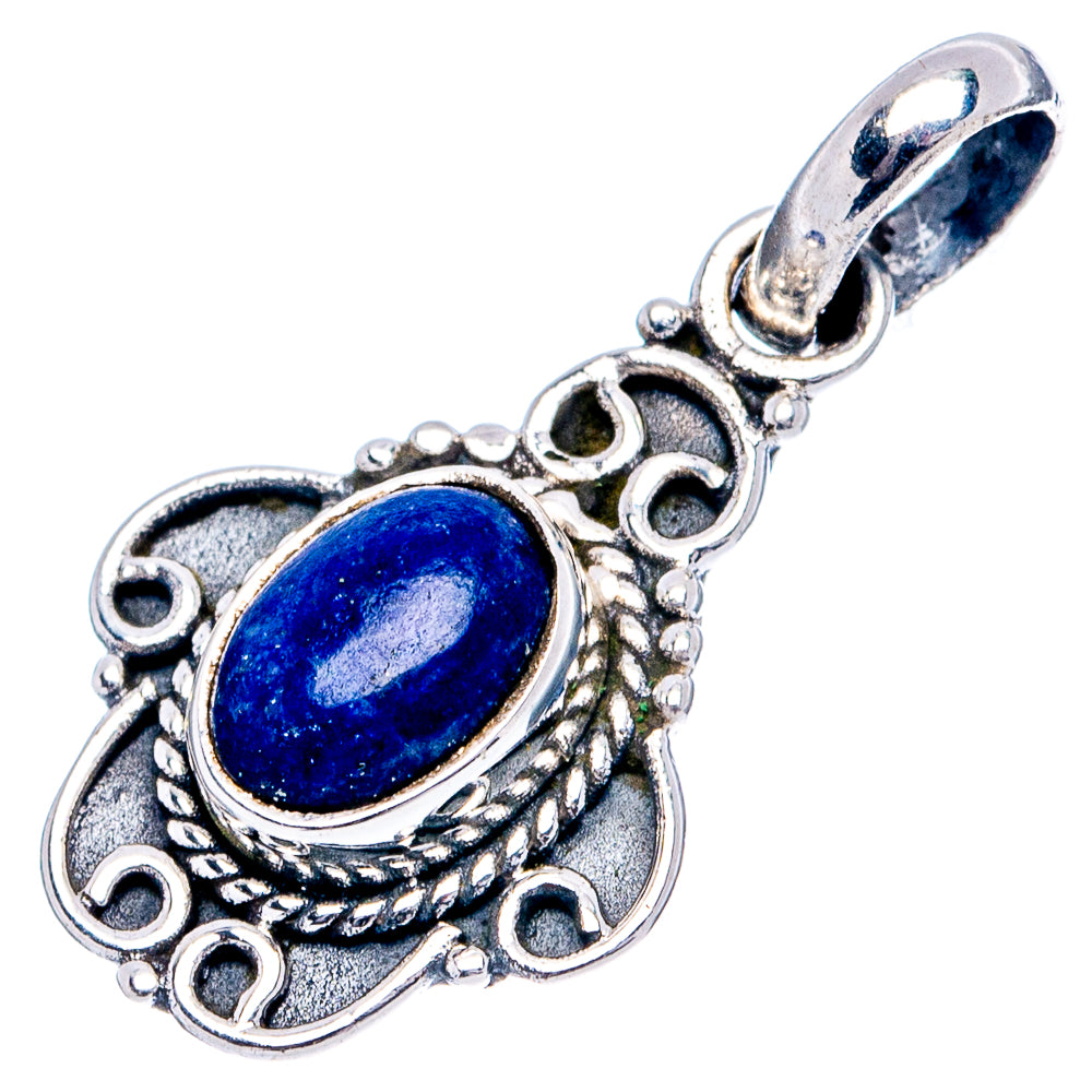 Lapis Lazuli Dainty Pendant 1" (.925 Sterling Silver)