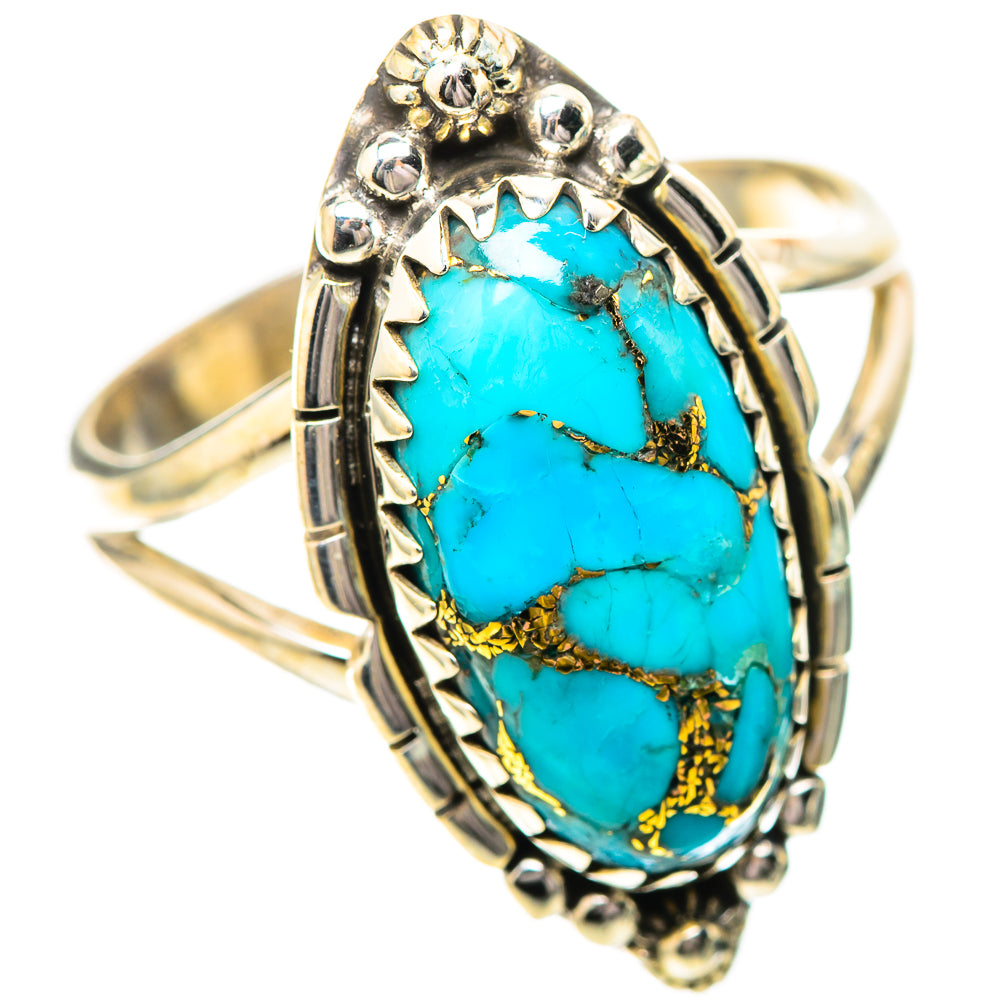 Blue Copper Composite Turquoise Ring Size 10 (925 Sterling Silver) RING139847