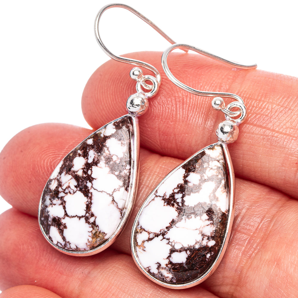 Wild Horse Jasper Earrings 1 5/8" (925 Sterling Silver) E1107