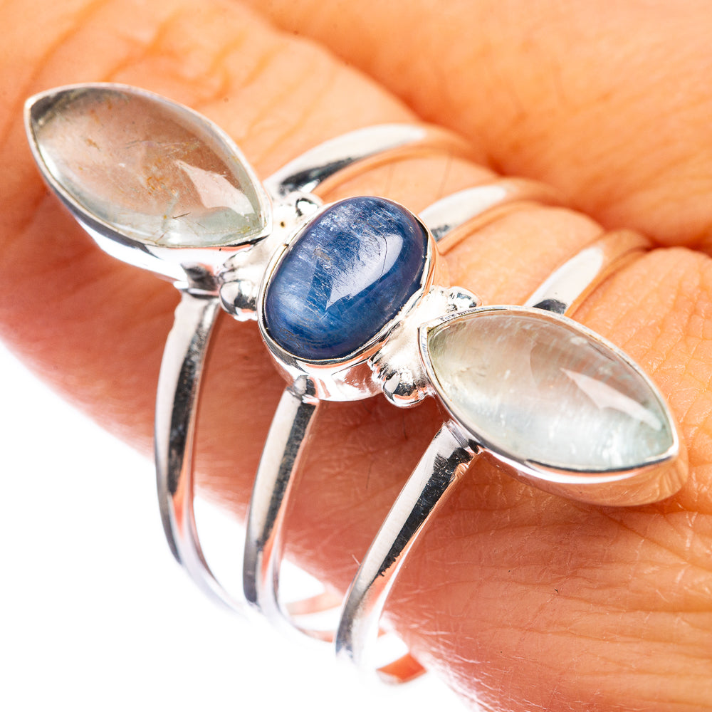 Kyanite, Aquamarine 925 Sterling Silver Ring Size 10.5