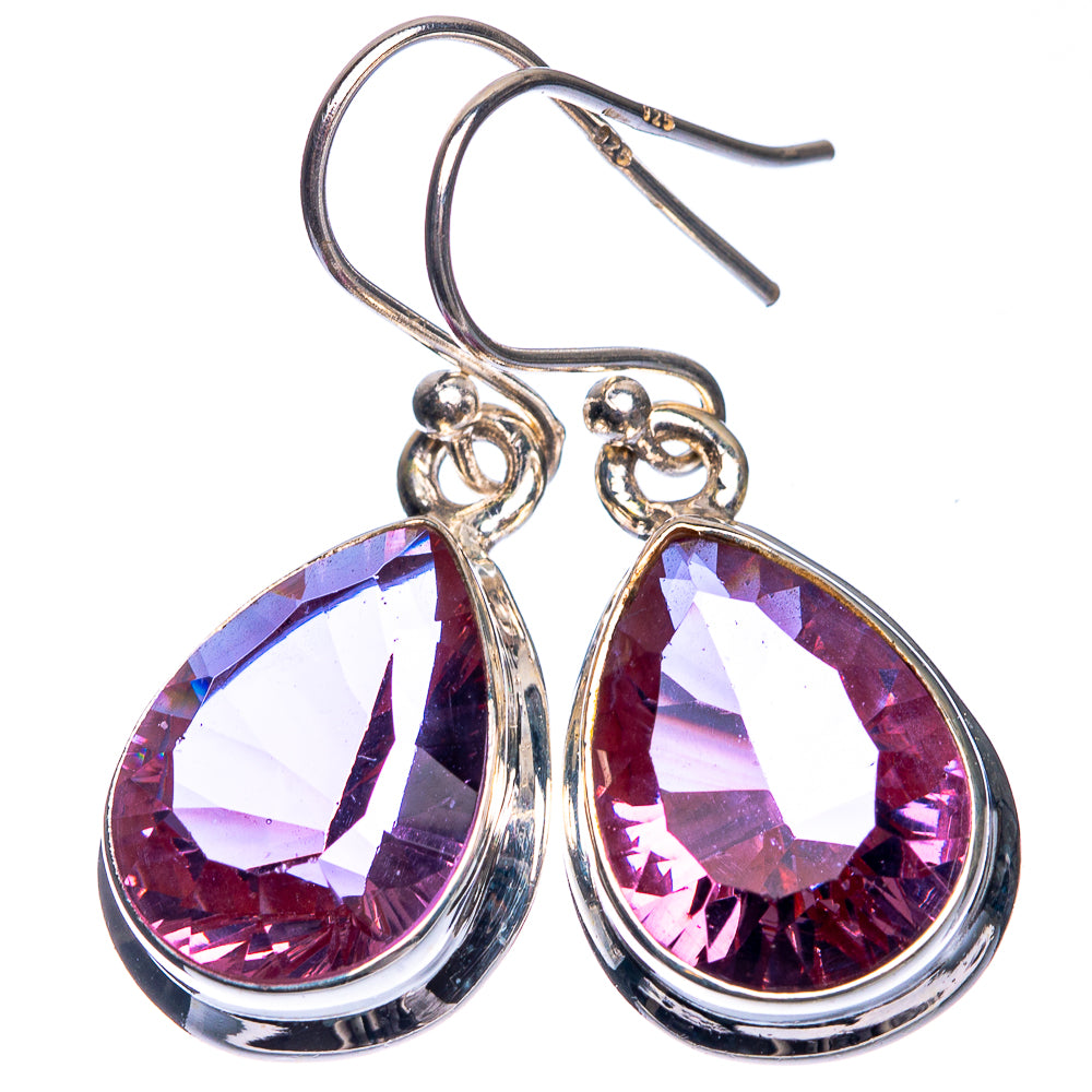 Faceted Color Change Alexandrite (Lab.) Earrings 1 1/4" (925 Sterling Silver) E432660