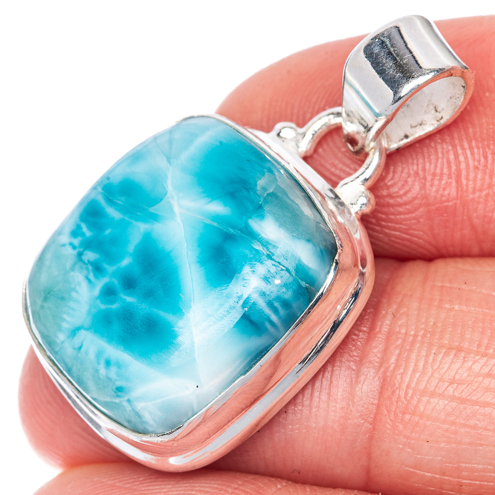 Larimar Pendant 1 1/4" (925 Sterling Silver) P40771