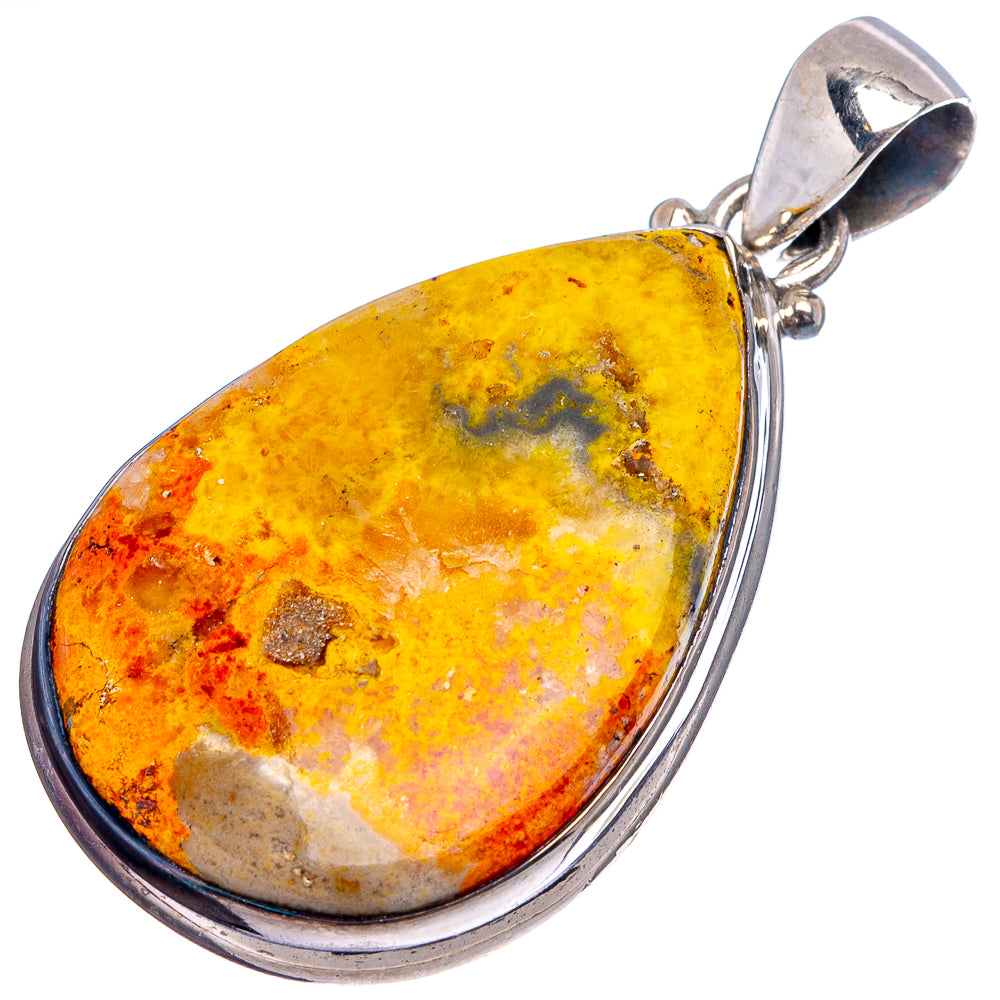 Bumblebee Jasper Pendant 1 5/8" (.925 Sterling Silver)