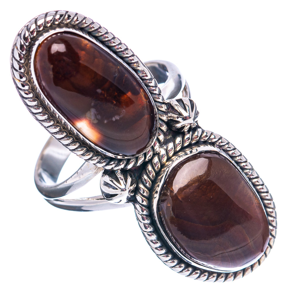 Premium Mexican Fire Agate Ring Size 9 (.925 Sterling Silver)
