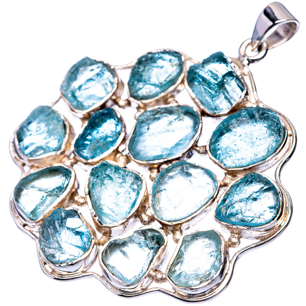 Signature Raw Aquamarine Pendant 2 1/4" (925 Sterling Silver) P38716