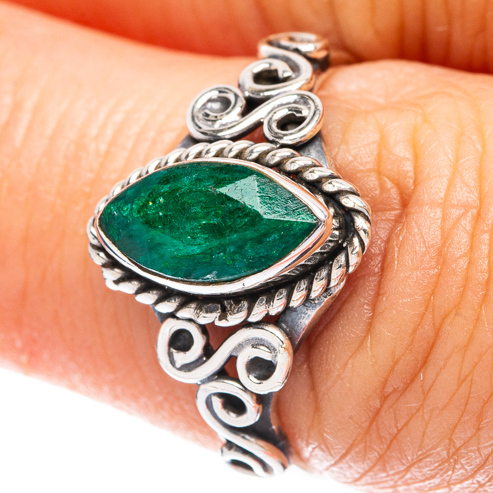 Green Sillimanite Dainty Ring Size 6.75 (925 Sterling Silver) R5775