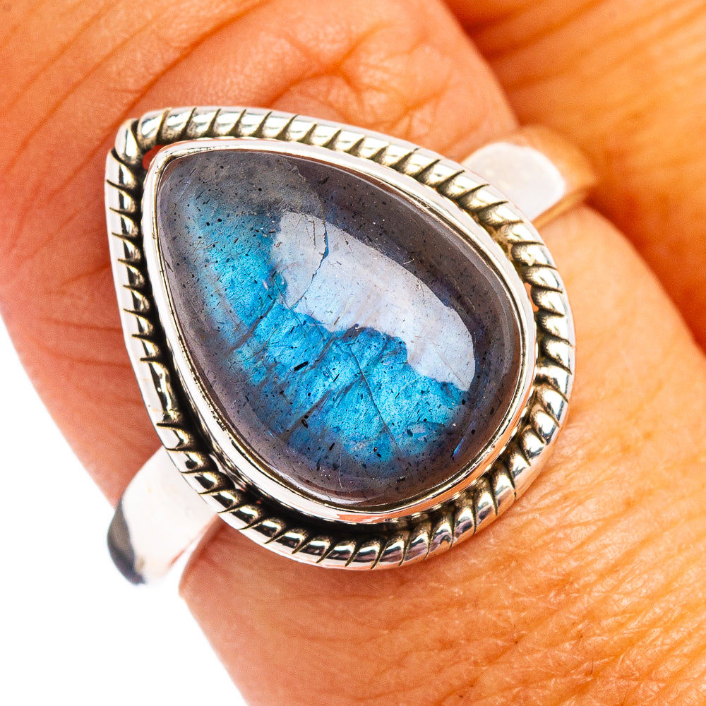 Labradorite Ring Size 8.5 (.925 Sterling Silver)