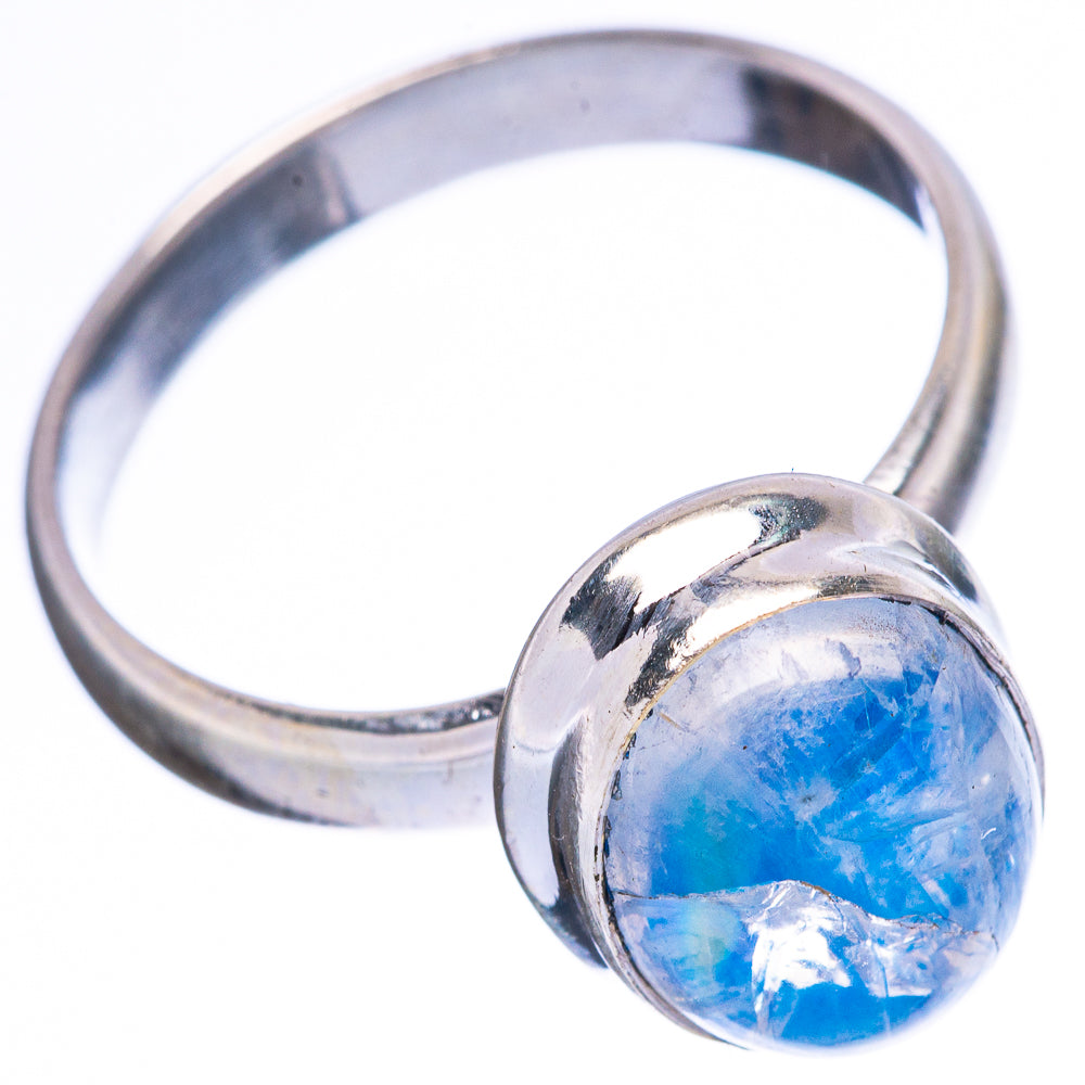 Rainbow Moonstone Ring Size 8 (925 Sterling Silver) R3780