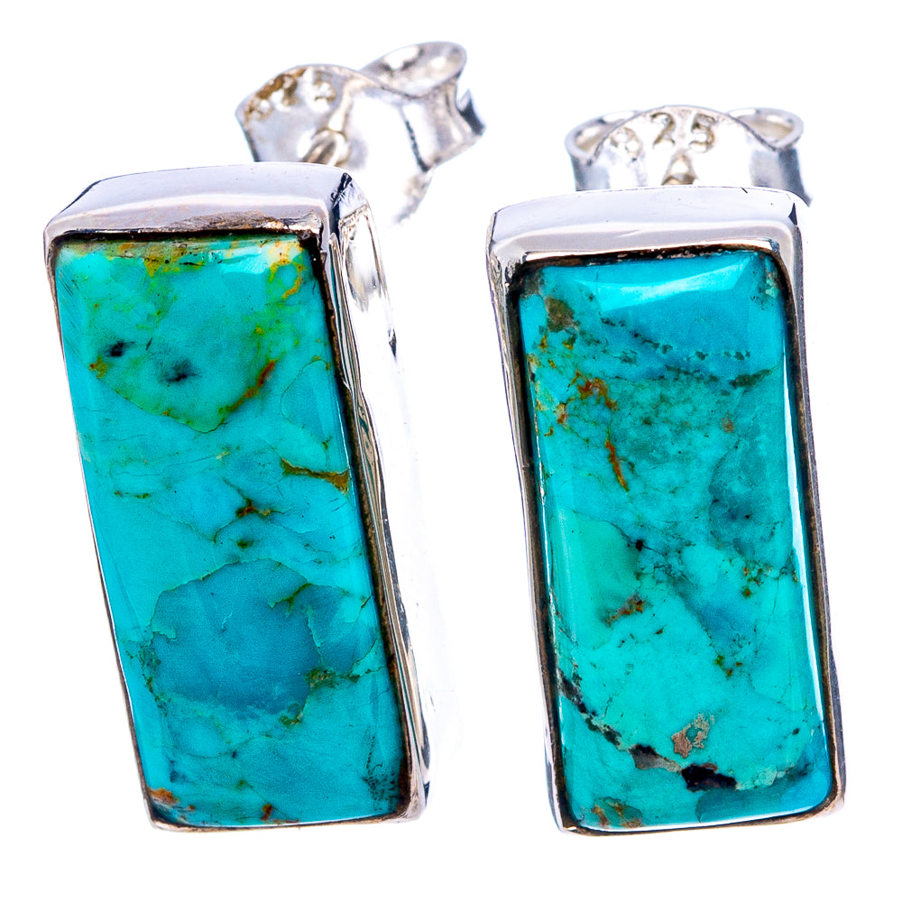 Kingman Turquoise Earrings 3/4" (.925 Sterling Silver)