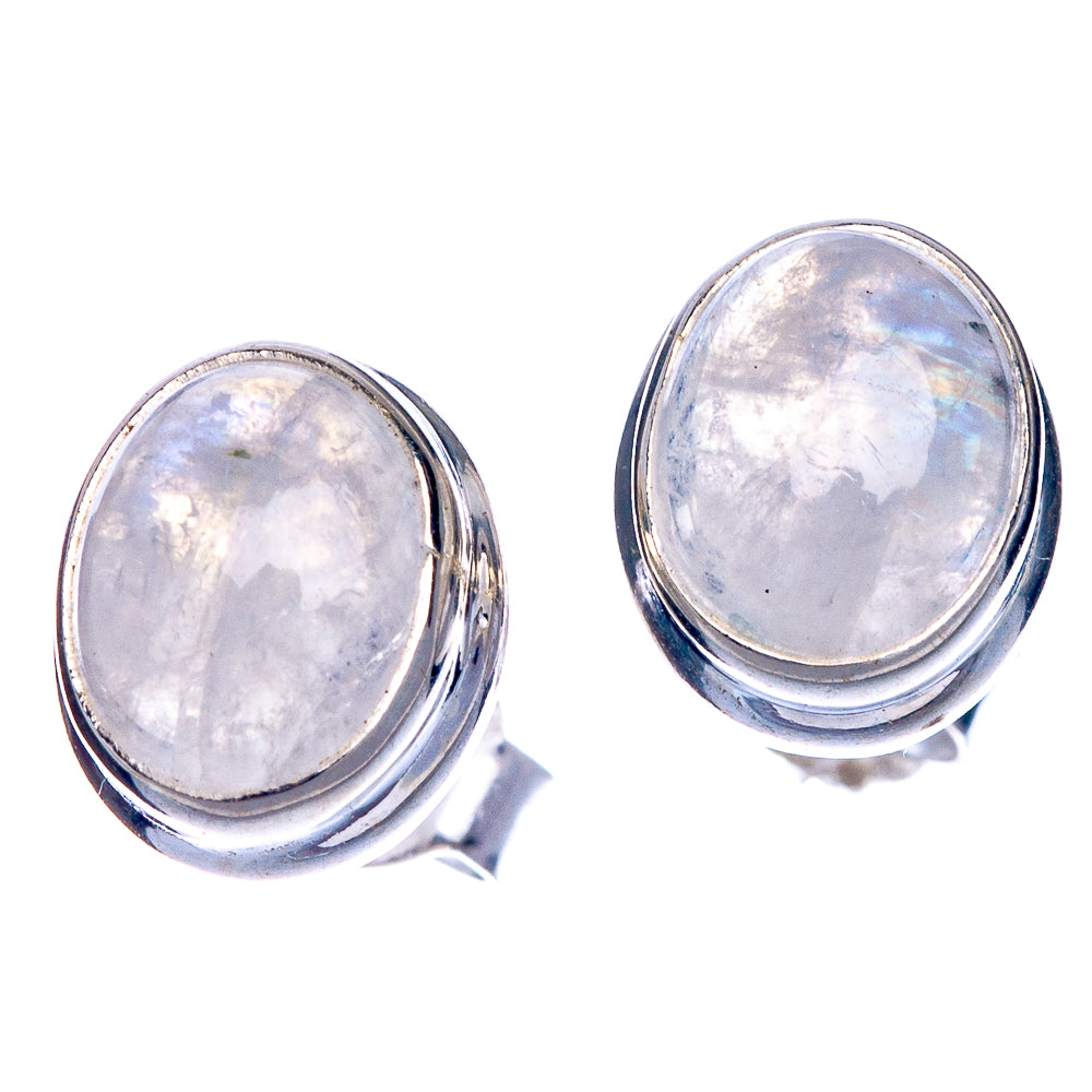 Rainbow Moonstone Earrings 3/8" (925 Sterling Silver) E433533