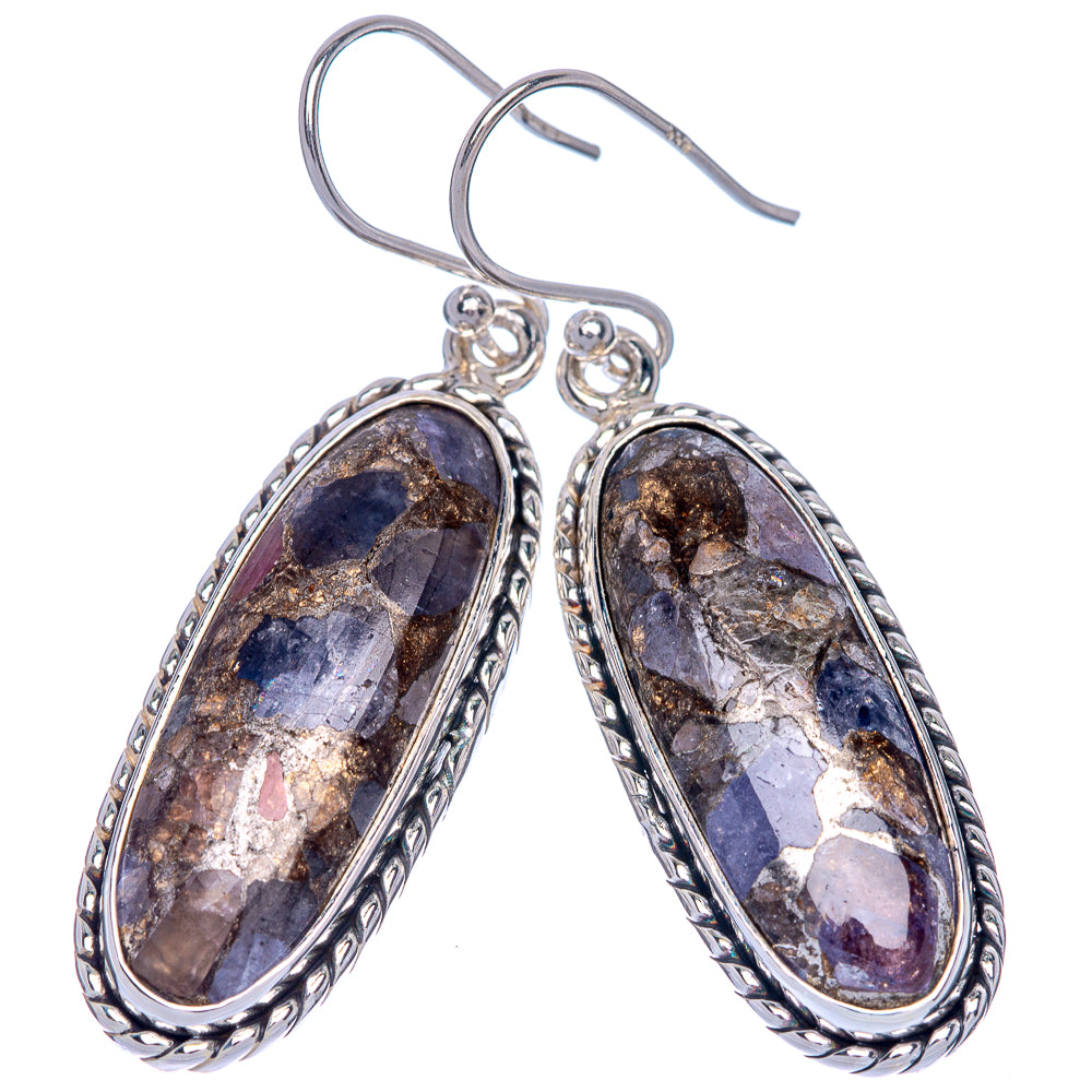 Copper Tanzanite Earrings 1 3/4" (925 Sterling Silver) E433044