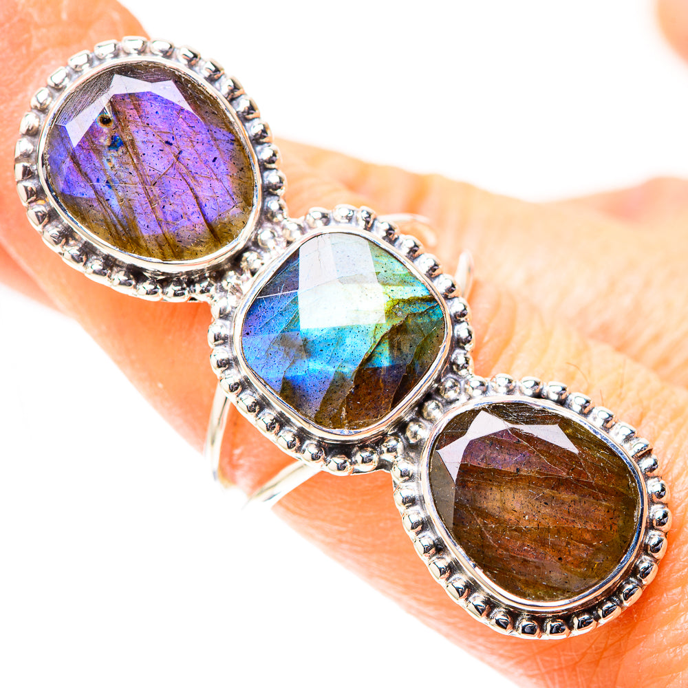 Signature Huge Labradorite Ring Size 7.25 (925 Sterling Silver) RING138178