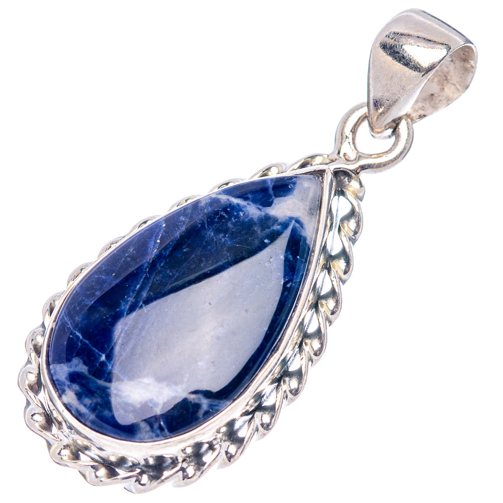 Sodalite Pendant 1 1/2" (.925 Sterling Silver)