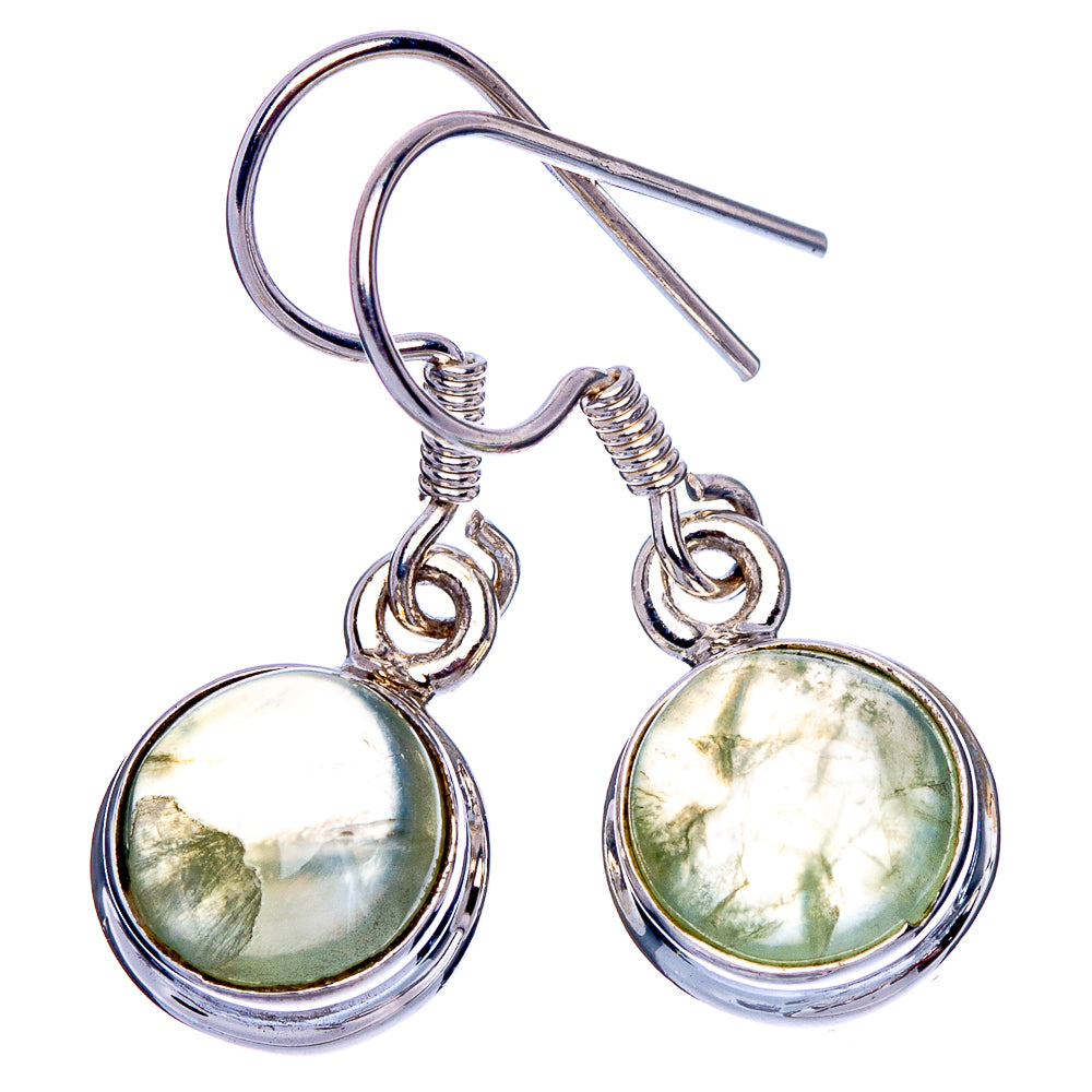 Prehnite Earrings 1 1/8" (925 Sterling Silver) E433422