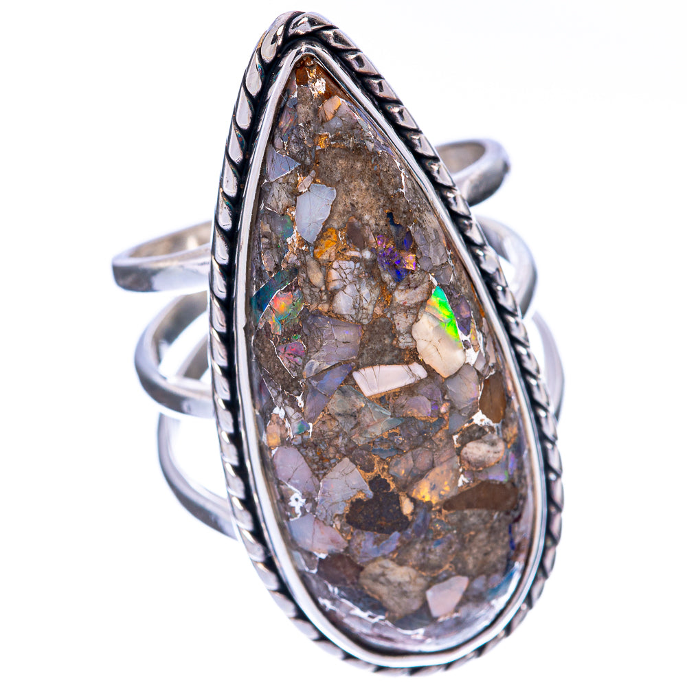 Large Brecciated Ethiopian Opal Ring Size 7.75 (925 Sterling Silver) R144658