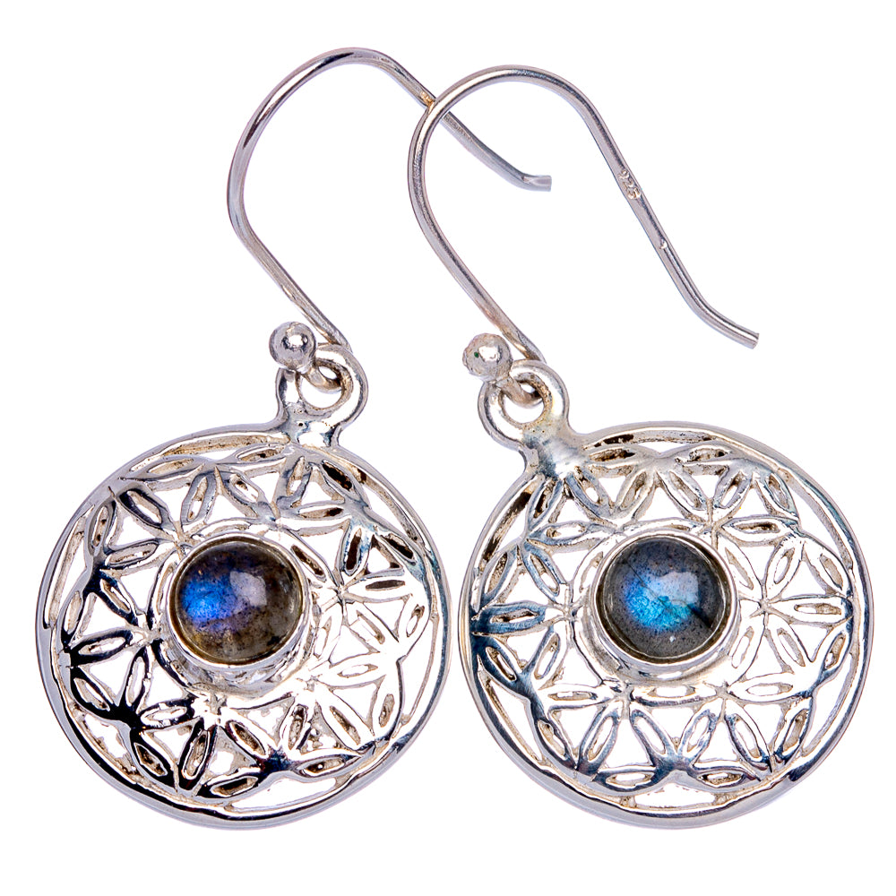 Labradorite Earrings 1 3/8" (925 Sterling Silver) E433215