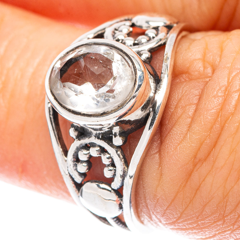 White Quartz Dainty Ring Size 6.5 (925 Sterling Silver) R6019