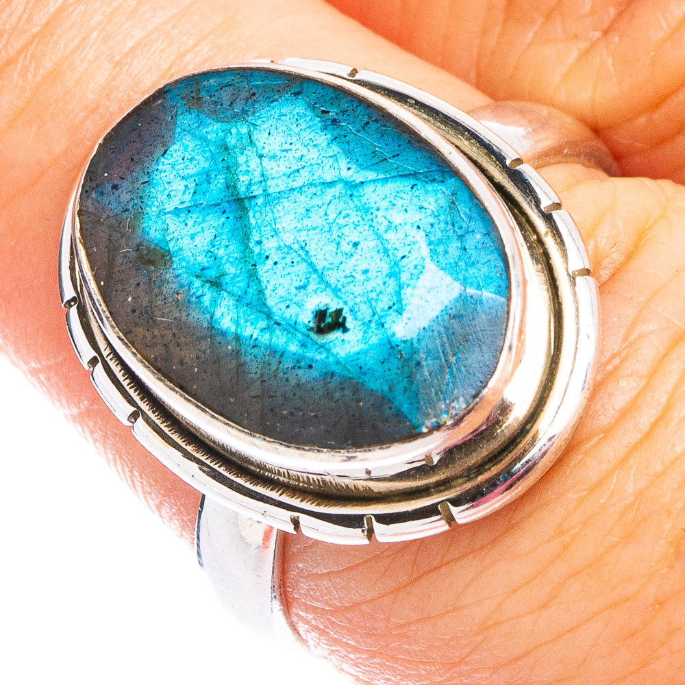 Labradorite Ring Size 7.5 (.925 Sterling Silver)