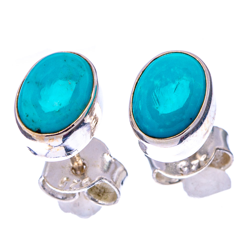 Kingman Turquoise Earrings 3/8" (.925 Sterling Silver)