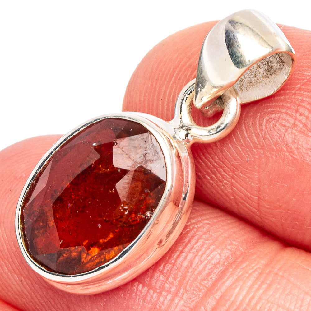 Rare Hessonite Garnet Pendant 1" (925 Sterling Silver) P44089