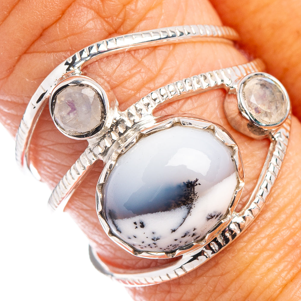 Premium Dendritic Opal Ring Size 8.75 (.925 Sterling Silver)