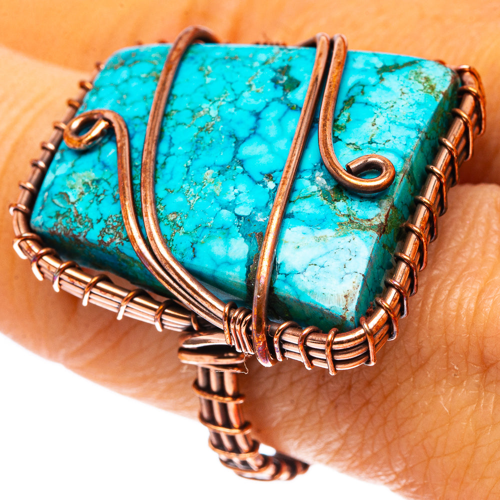 Turquoise Ring Size 8 (Oxidized Copper)