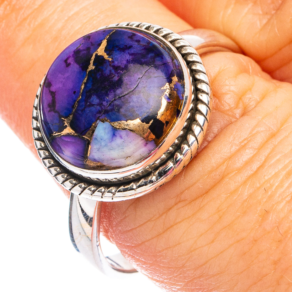 Purple Dahlia Mohave Turquoise Ring Size 9 (.925 Sterling Silver)