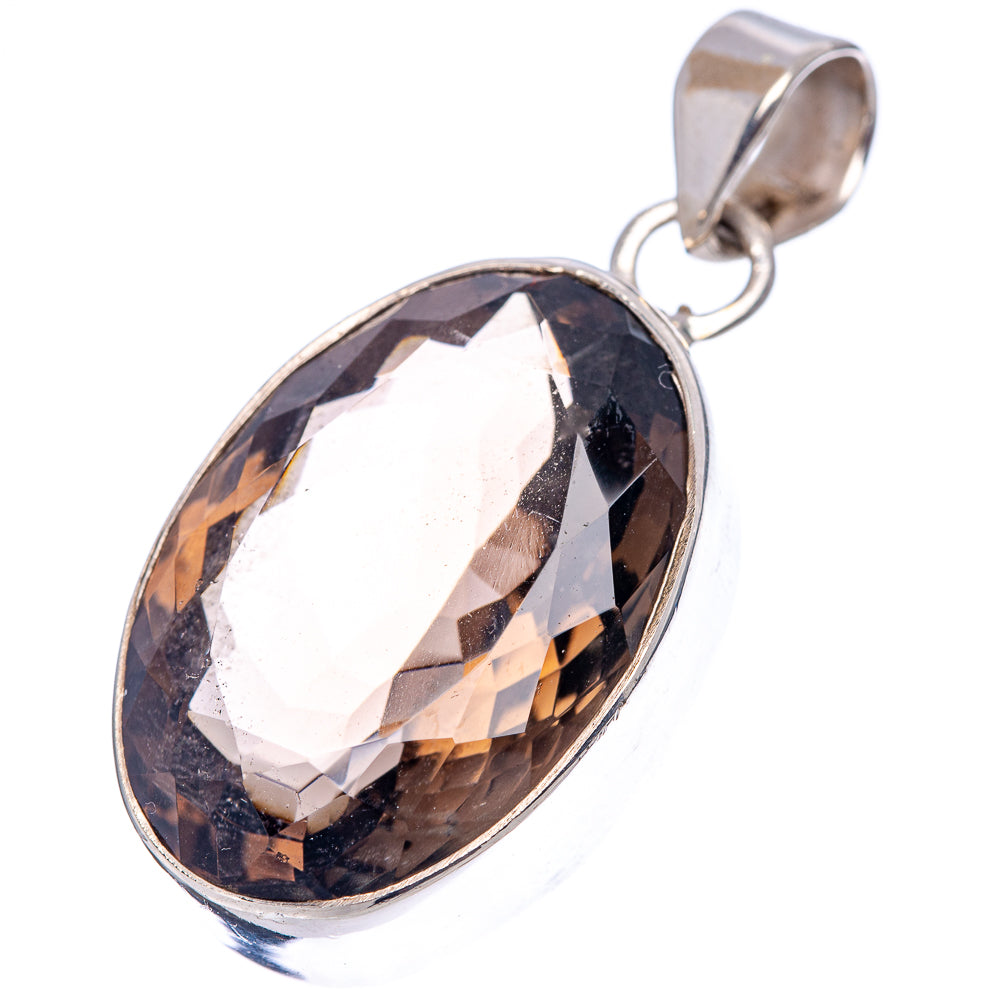 Premium Smoky Quartz Pendant 1 5/8" (.925 Sterling Silver)