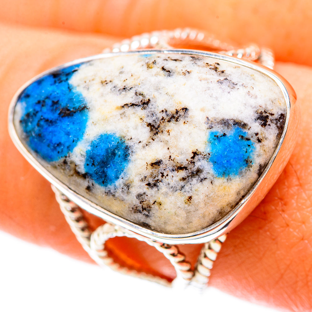 Premium K2 Blue Azurite Ring Size 8.75 (925 Sterling Silver) RING138044