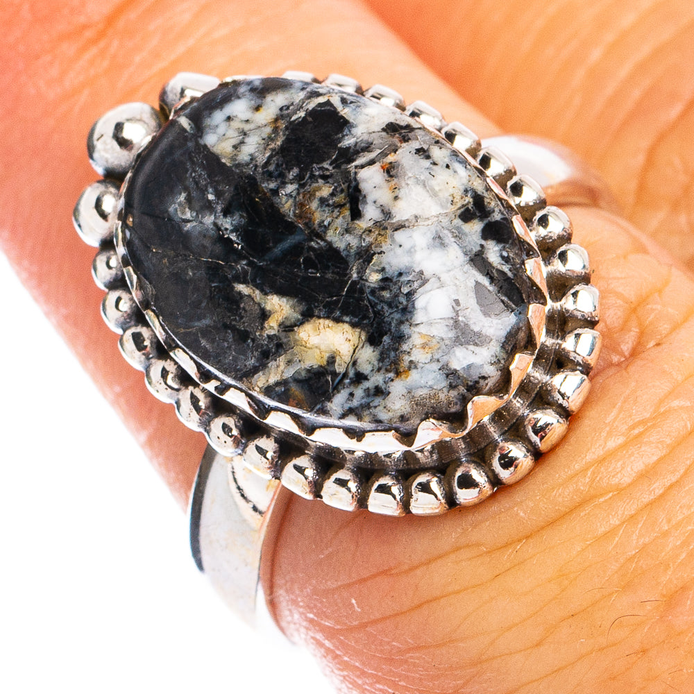 White Buffalo Turquoise Ring Size 6.75 (925 Sterling Silver) R8384