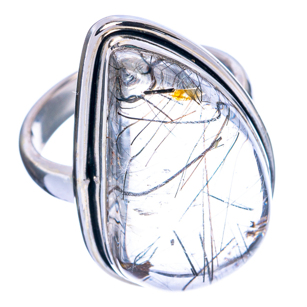 Large Tourmalinated Quartz Ring Size 8 (925 Sterling Silver) R144500