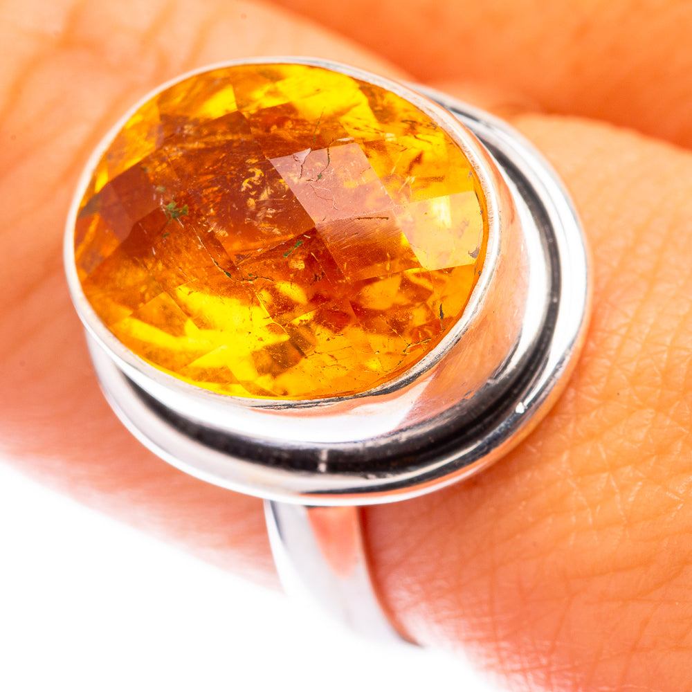 Faceted Citrine Ring Size 8 (925 Sterling Silver) R141349