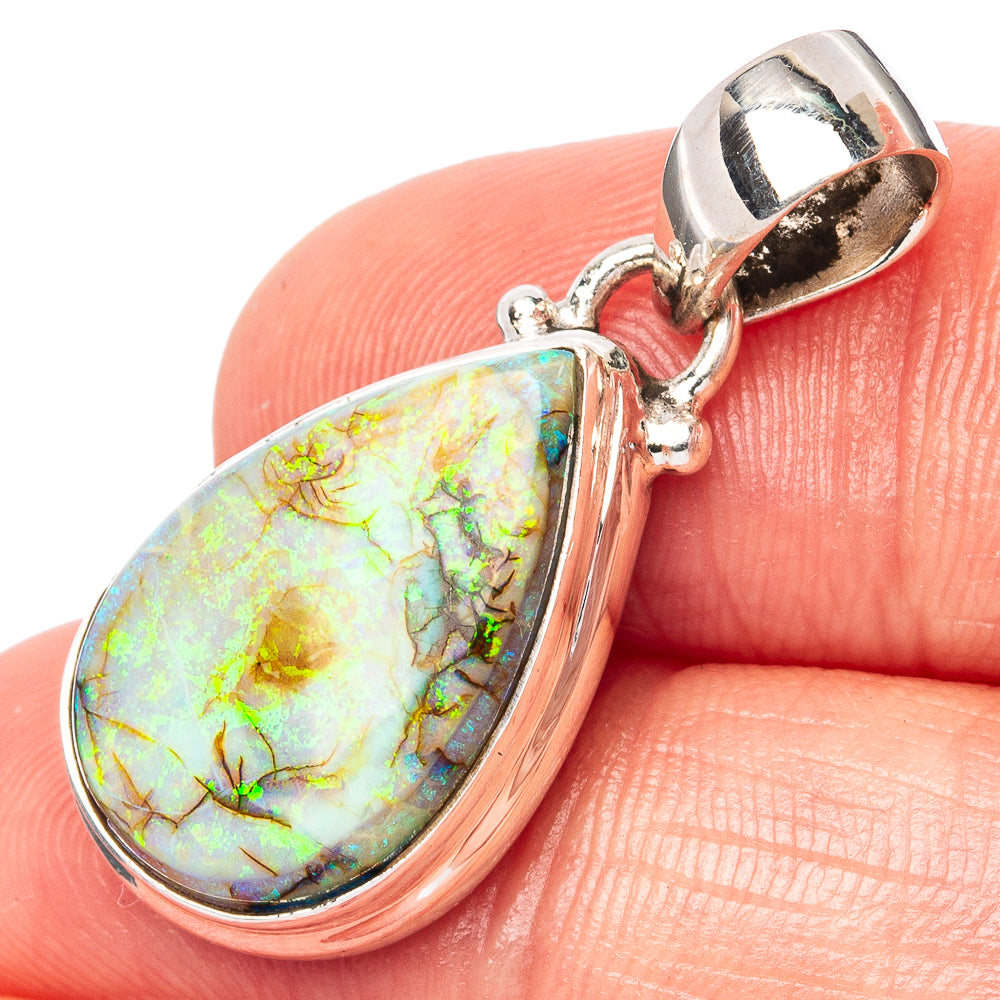 Rare Sterling Opal Pendant 1 1/4" (925 Sterling Silver) P42933