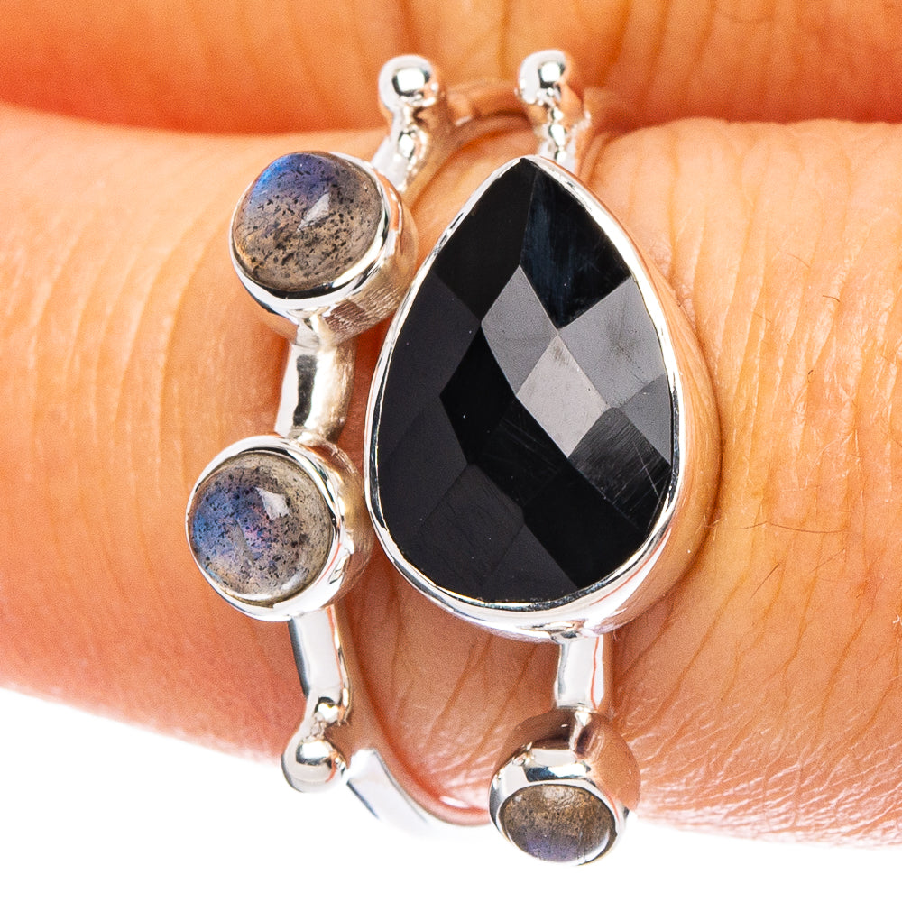 Black Onyx, Labradorite 925 Sterling Silver Premium Ring Size 7.75 (925 Sterling Silver) R6582