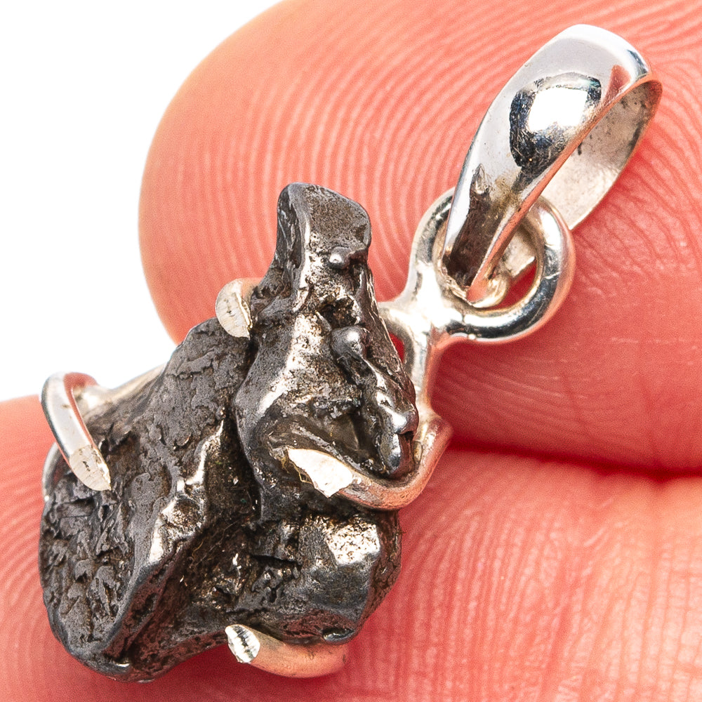 Rare Campo Del Cielo Meteorite Pendant 7/8" (.925 Sterling Silver)