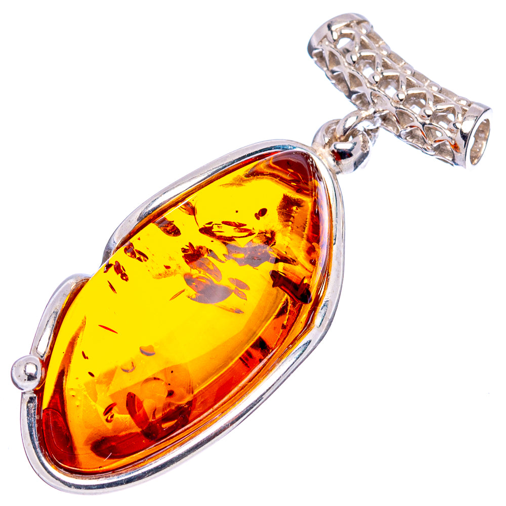 Baltic Amber Pendant 1 5/8" (.925 Sterling Silver)