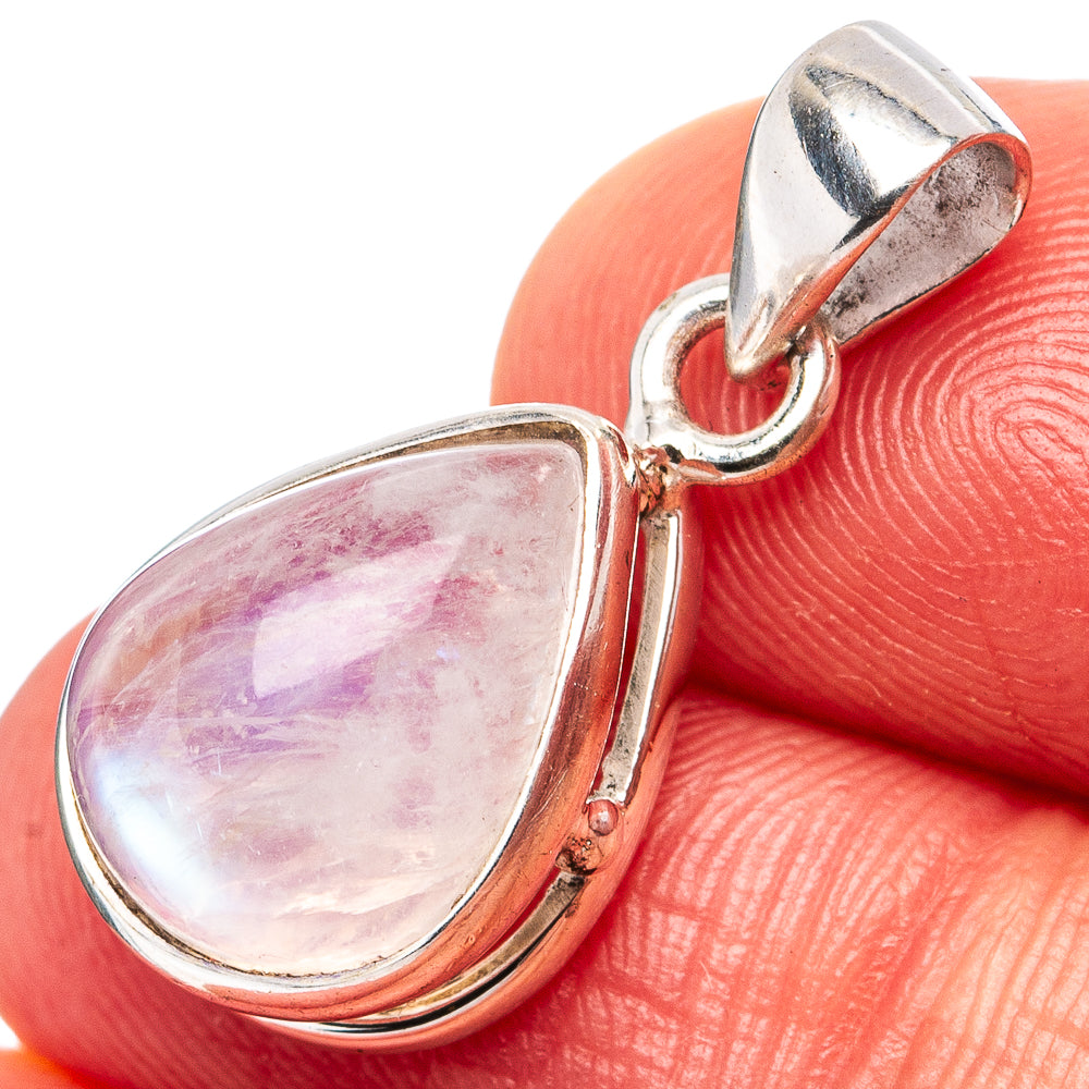 Rainbow Moonstone Dainty Pendant 1" (.925 Sterling Silver)