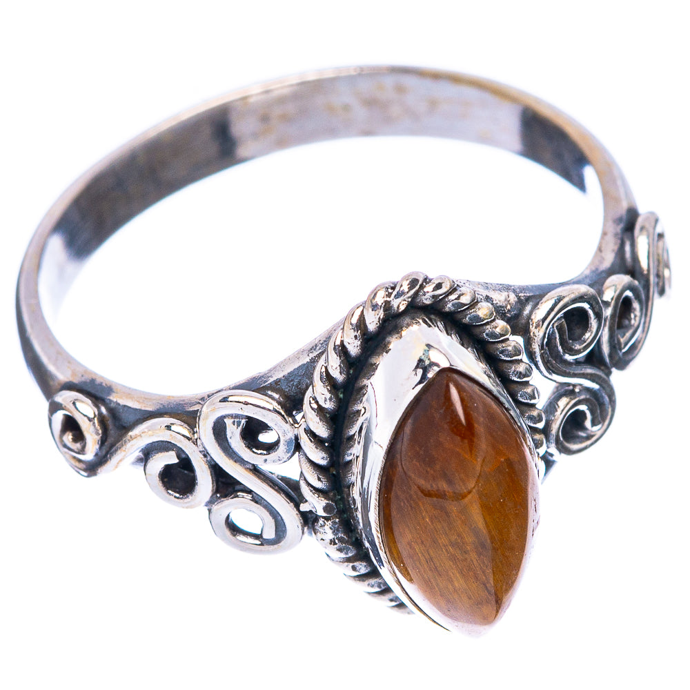 Tiger Eye Dainty Ring Size 7 (925 Sterling Silver) R5785