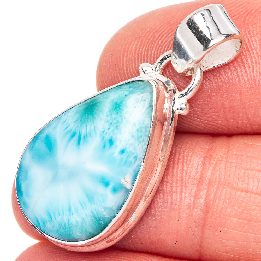 Larimar Pendant 1 1/4" (925 Sterling Silver) P40497