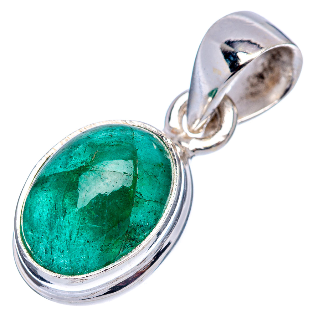 Rare Premium Zambian Emerald Pendant 7/8" (.925 Sterling Silver)