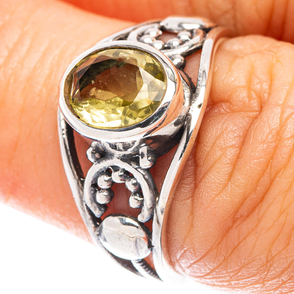 Faceted Citrine Dainty Ring Size 6.5 (925 Sterling Silver) R6027