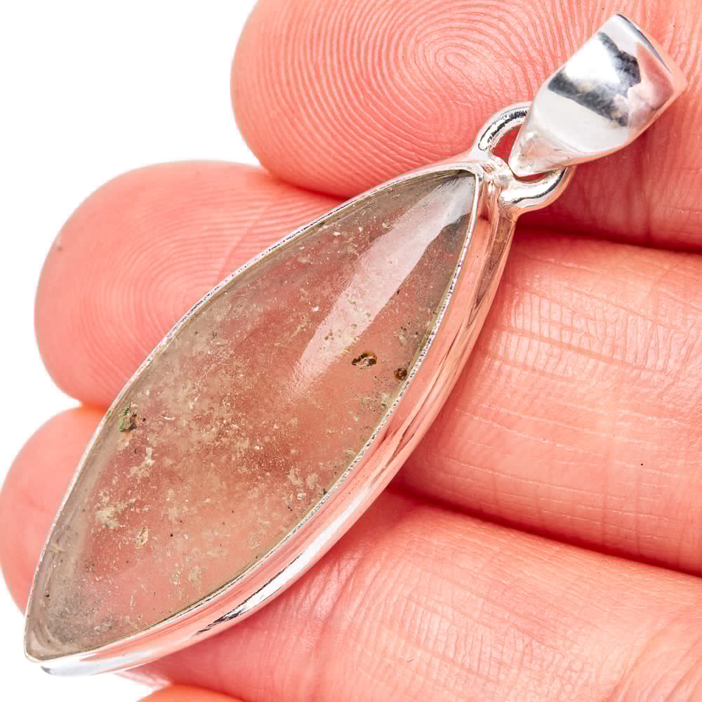 Rare Libyan Desert Glass 925 Sterling Silver Pendant 1 5/8" (925 Sterling Silver) P42604