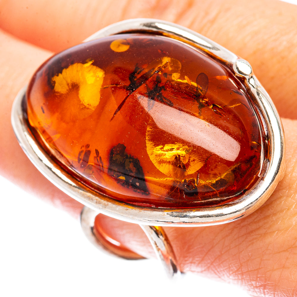 Baltic Amber Ring Size 8.5 (925 Sterling Silver) R1905