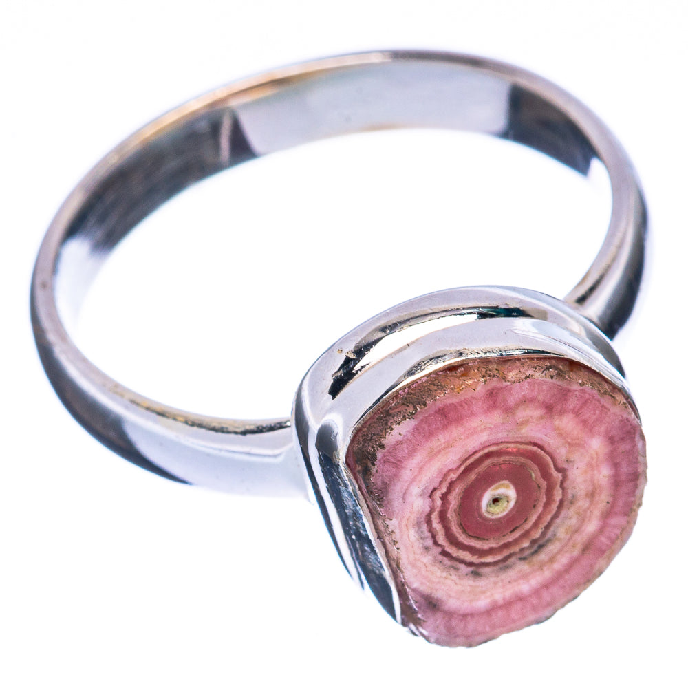 Rare Rhodochrosite Stalactite Ring Size 7.5 (925 Sterling Silver) R2986