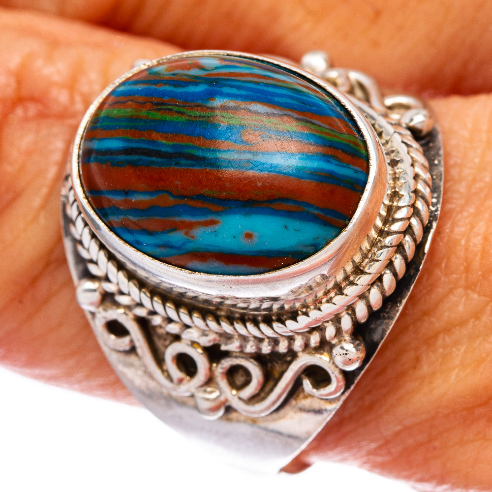 Rainbow Calsilica Ring Size 10.5 (925 Sterling Silver) R146528