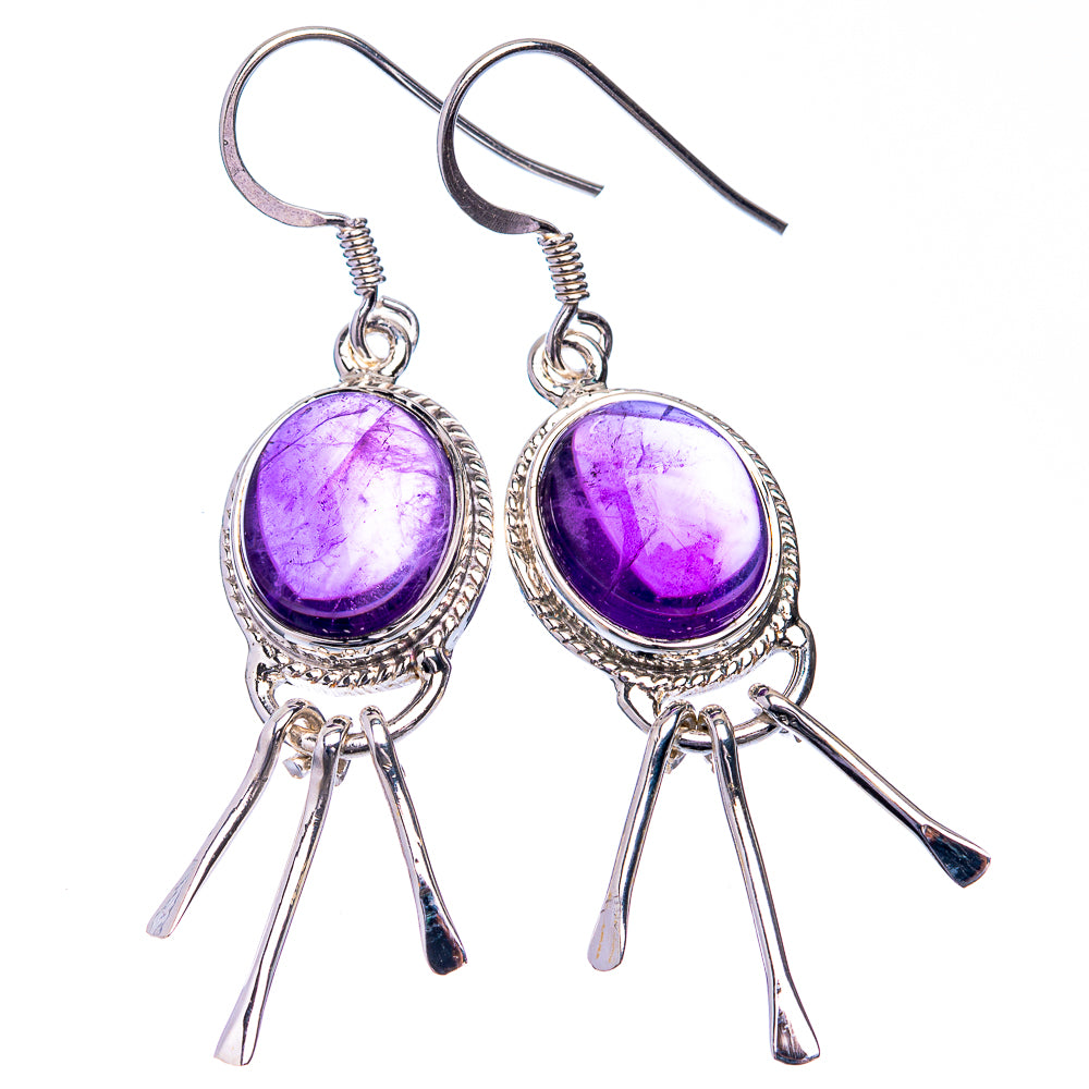 Premium Amethyst Earrings 1 7/8" (925 Sterling Silver) E432362